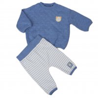 H13532: Baby Boys Bear Quilted 2 Piece Outfit (0-9 Months)